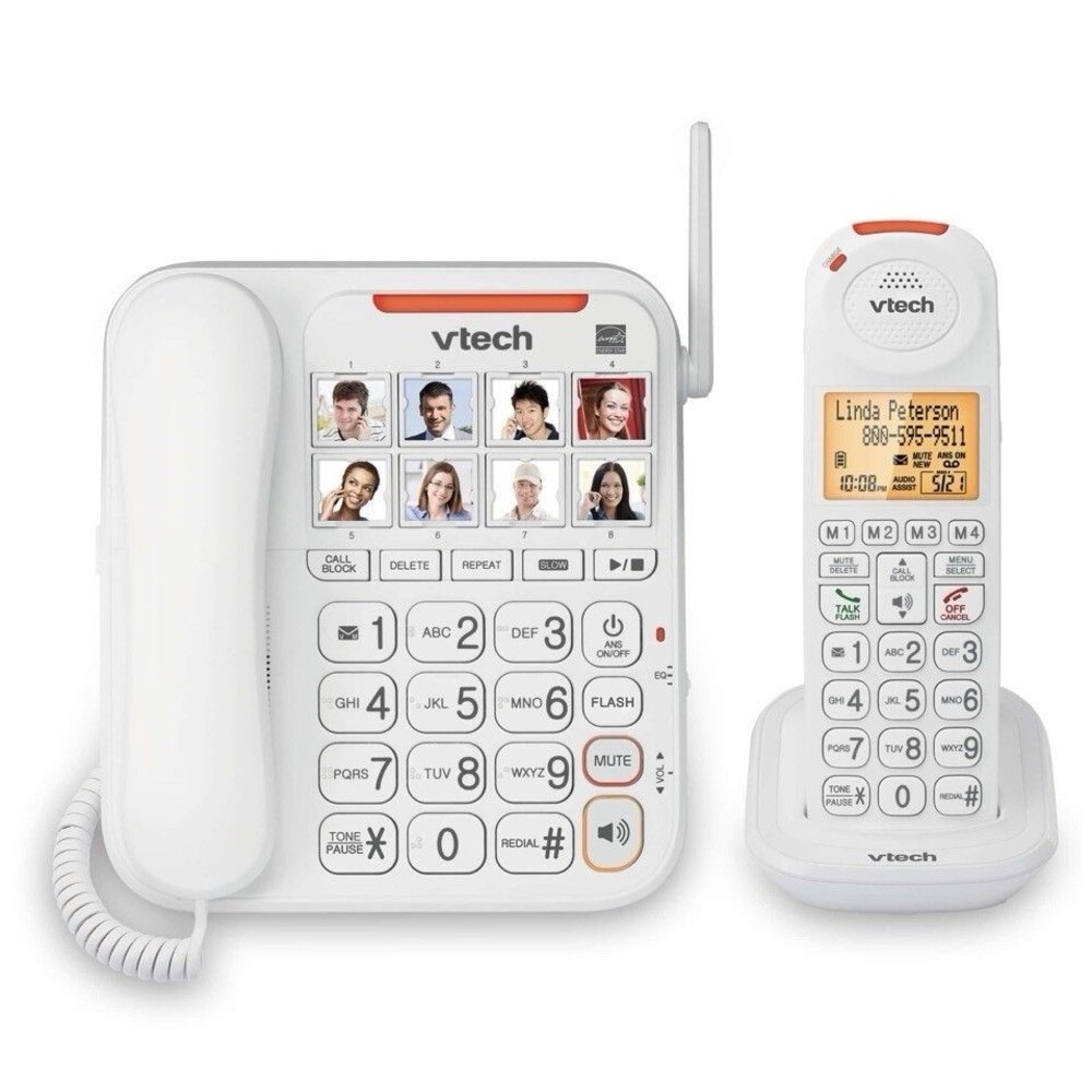 VTech SN5147 Amplified Corded/Cordless Senior Phone with Answering Machine